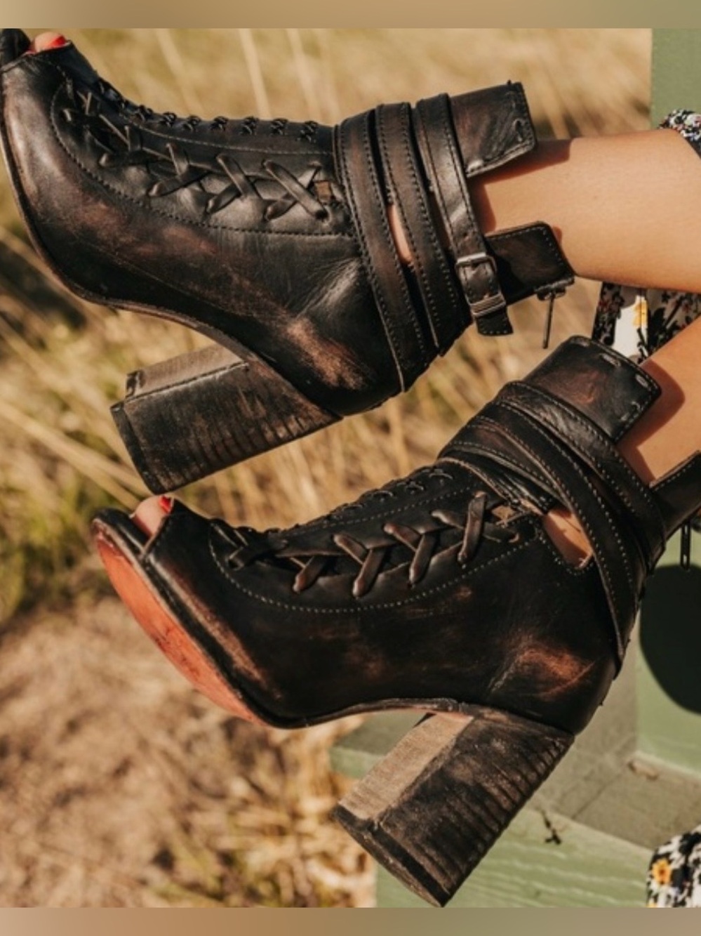 Freebird by Steven Eagle Peep Toe Ankle Boot